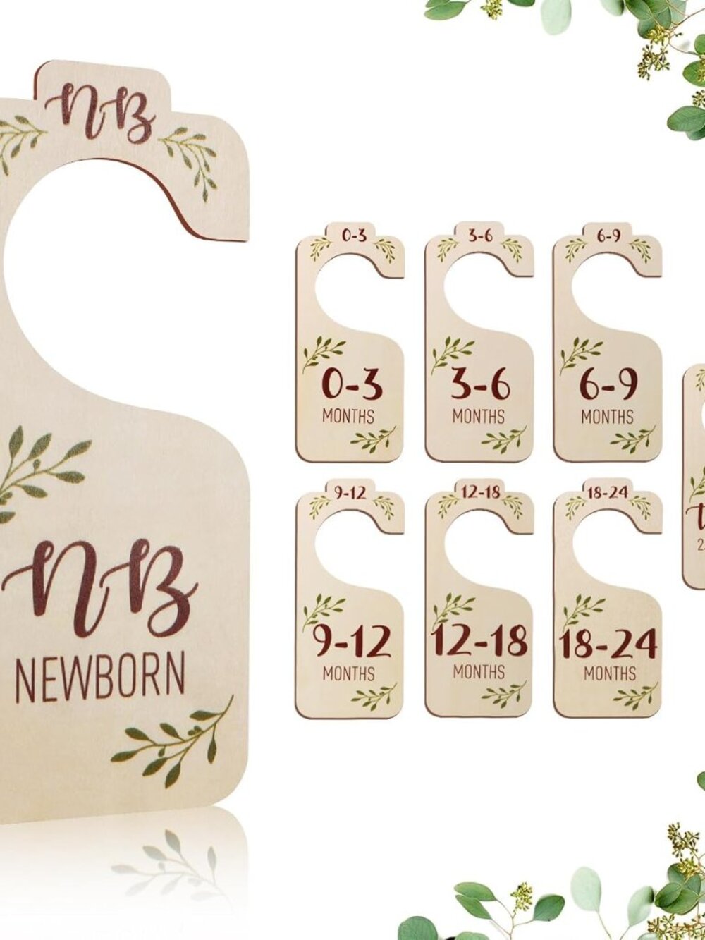 Baby Closet Dividers for Clothes Organizer - 8 PCS Adorable Wooden Double-Sided